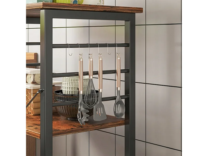 Armoire mobile sur roulettes table de petit déjeuner rustique chariot de cuisine loft