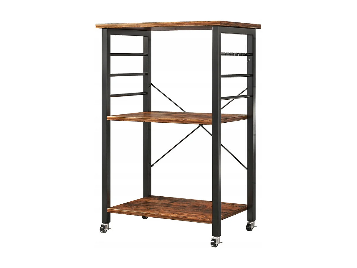 Armoire mobile sur roulettes table de petit déjeuner rustique chariot de cuisine loft