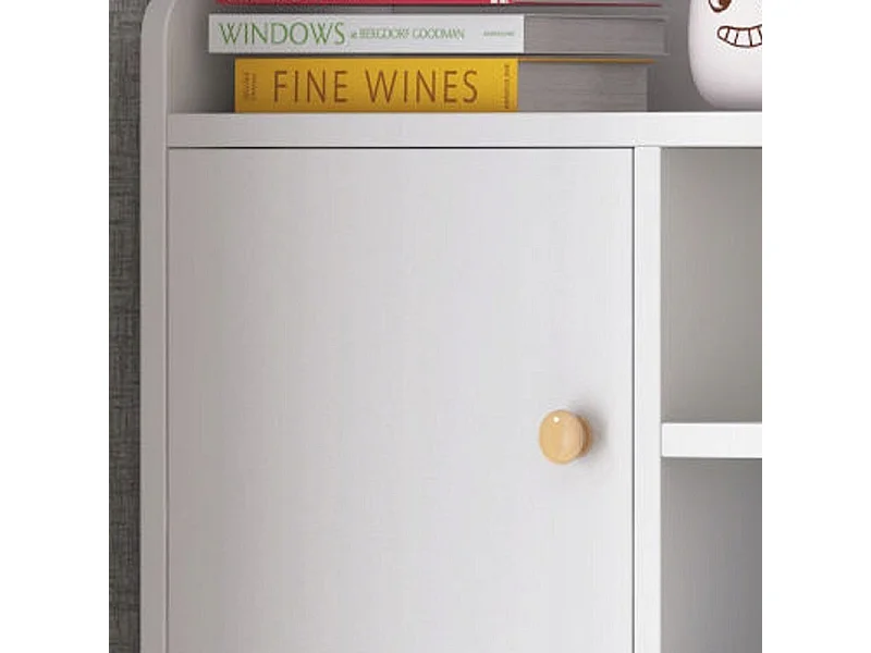 Biurko komputerowe białe loft pod laptop nowoczesne skandynawski 7 półek