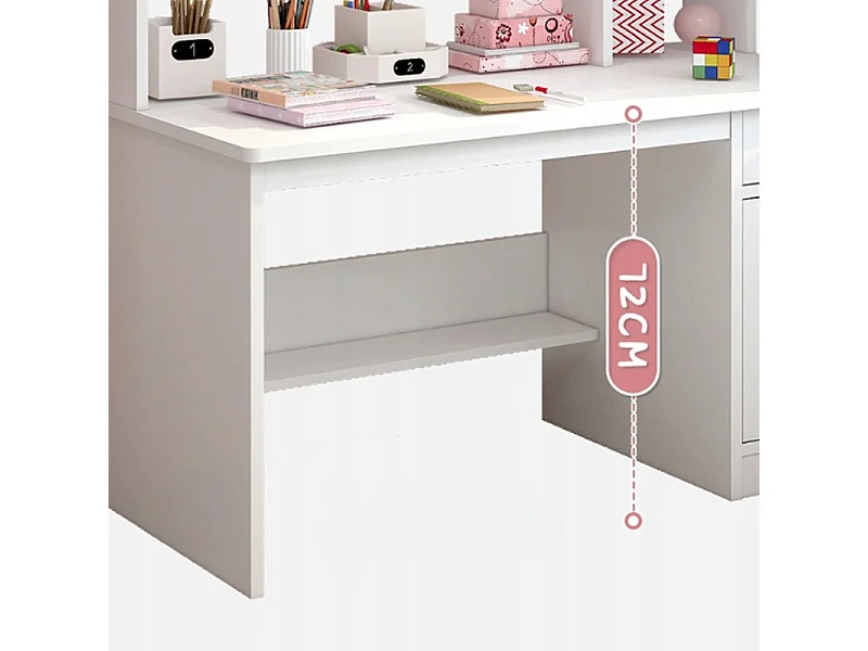 Biurko komputerowe białe loft pod laptop nowoczesne skandynawski 7 półek