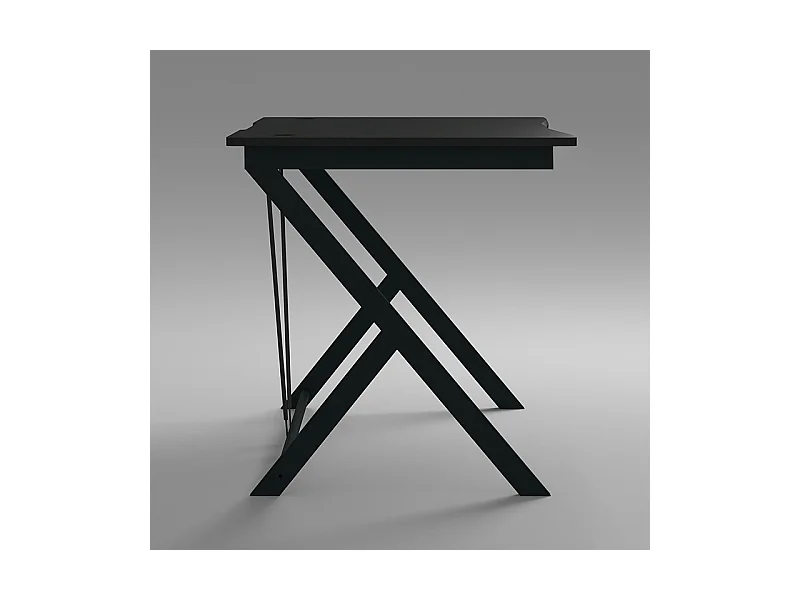 BUREAU TABLE DE JEUX INFORMATIQUE LOFT MODERNE NOIR CARBONE 100 CM