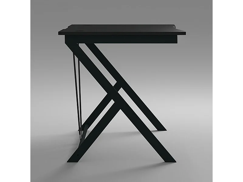 ESCRITORIO MESA DE JUEGOS PARA ORDENADOR LOFT MODERNO NEGRO CARBONO 100 CM