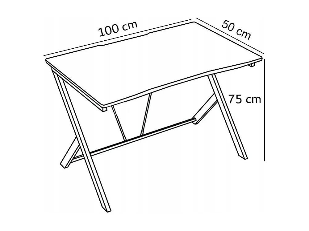 ESCRITORIO MESA DE JUEGOS PARA ORDENADOR LOFT MODERNO NEGRO CARBONO 100 CM