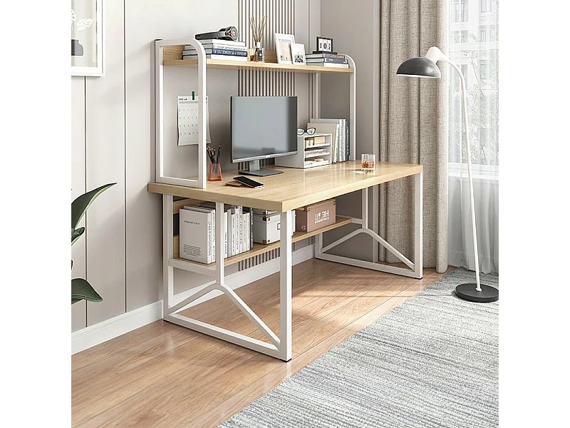 Biurko komputerowe jasny dąb pod laptop stolik gamingowe nowoczesne 120 cm