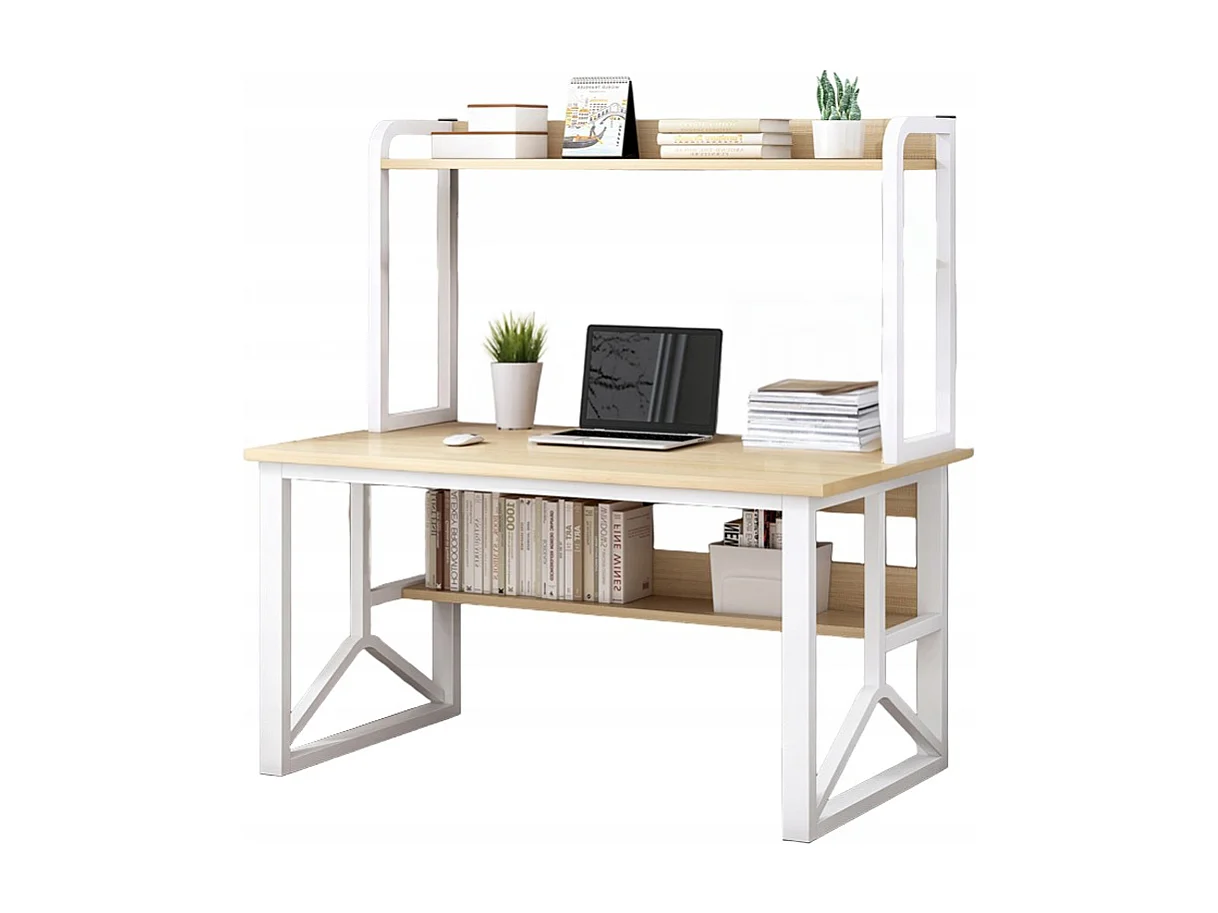 Biurko komputerowe jasny dąb pod laptop stolik gamingowe nowoczesne 120 cm