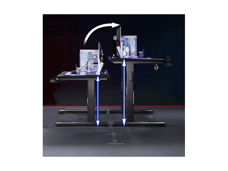 Biurko regulowane dziecięce komputerowe gamingowe stół loft czarne