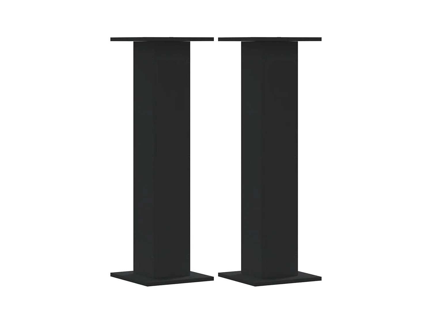 Plantenstandaards 2 stuks zwart 30x30x95 cm bewerkt hout