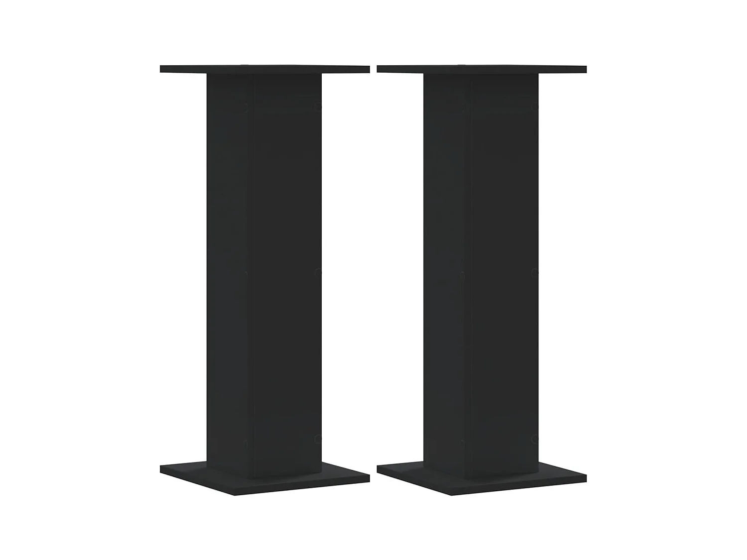 Plantenstandaards 2 stuks zwart 30x30x80 cm bewerkt hout