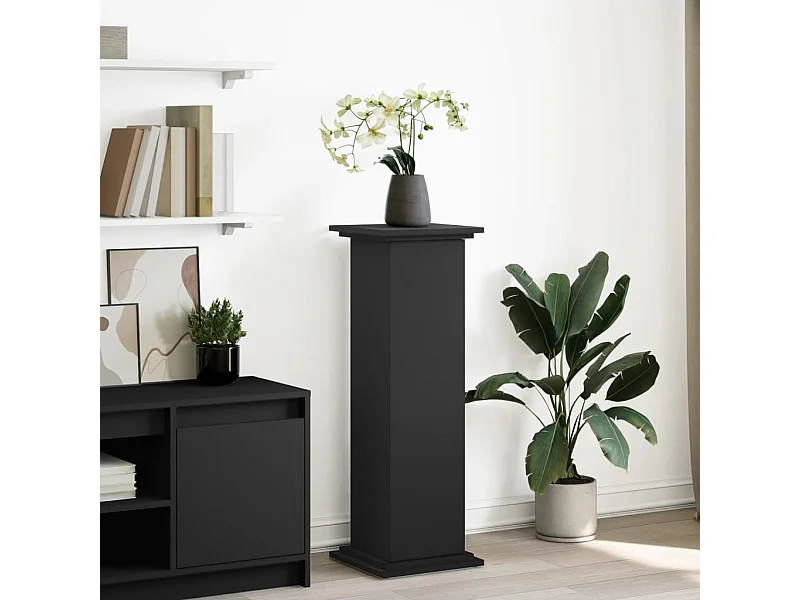 Sokkel met zwarte opbergruimte 31x30x90 cm bewerkt hout