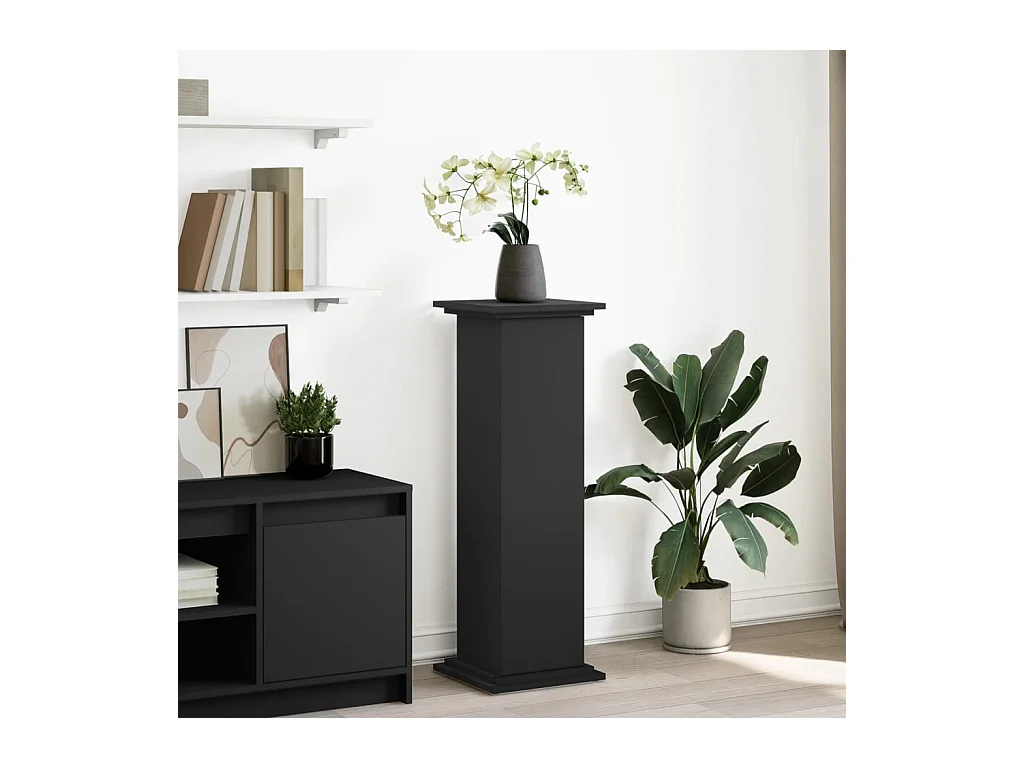 Sokkel met zwarte opbergruimte 31x30x90 cm bewerkt hout