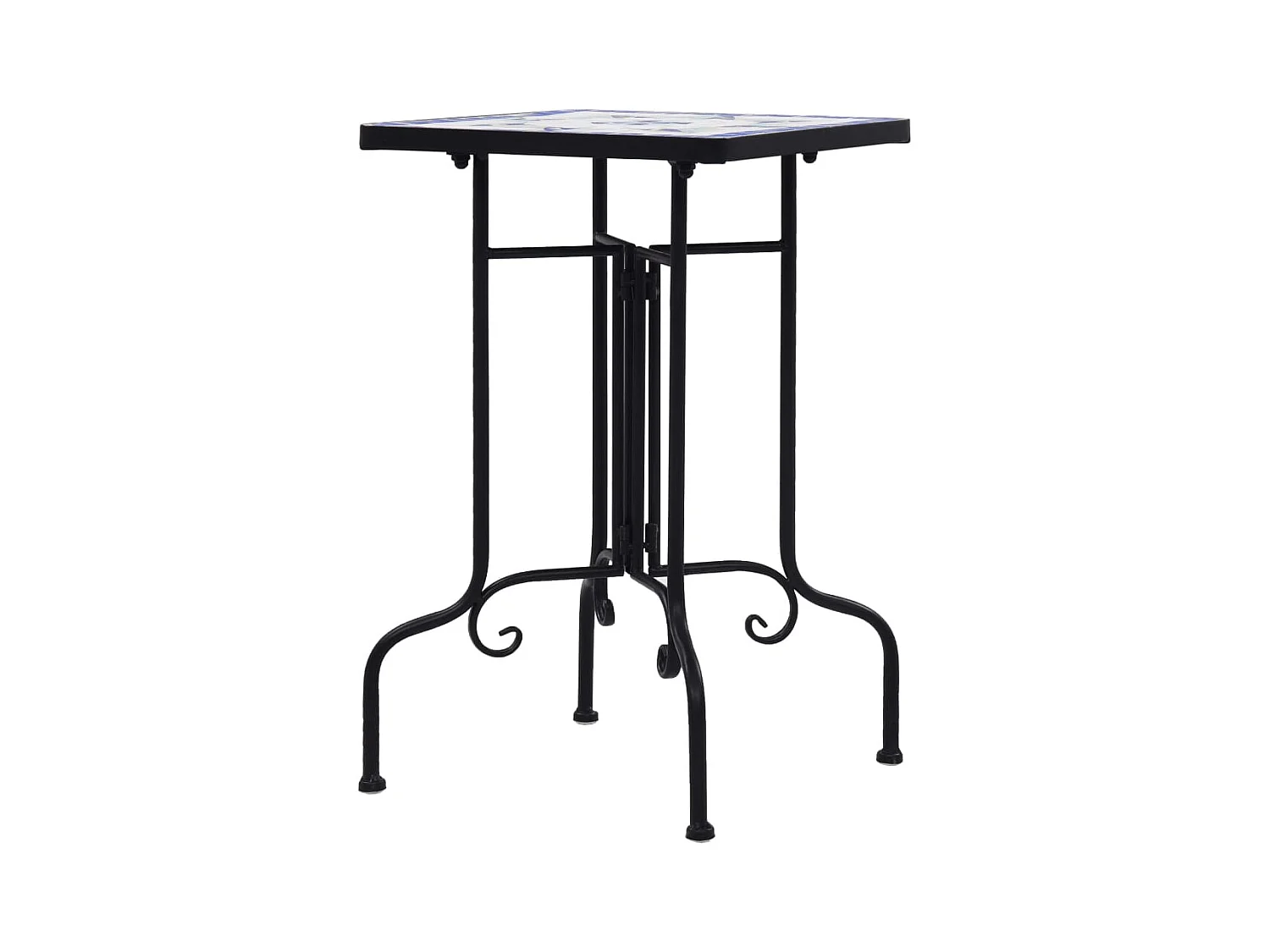 Table de bistro mosaïque bleu et blanc Céramique