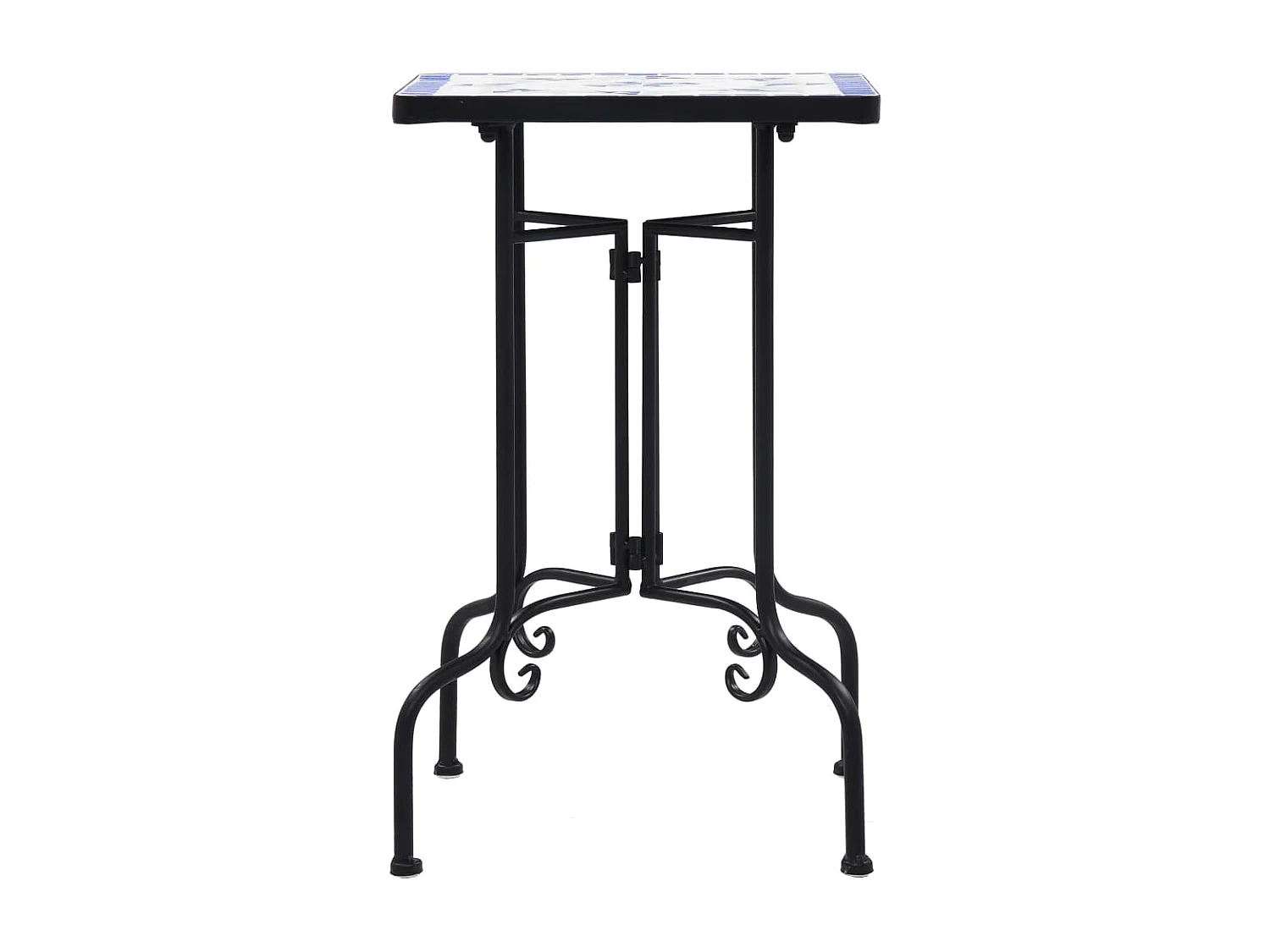 Table de bistro mosaïque bleu et blanc Céramique