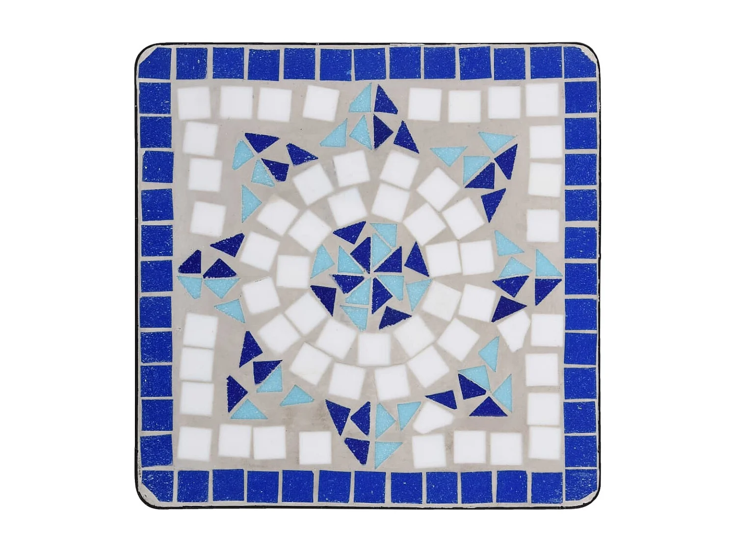 Table de bistro mosaïque bleu et blanc Céramique