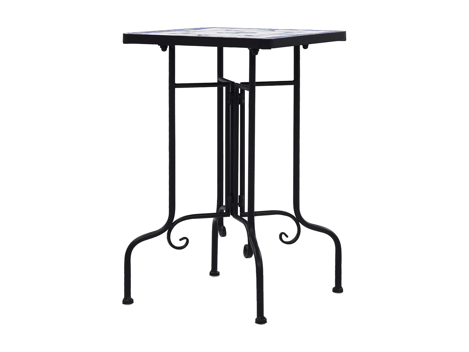 Table de bistro mosaïque bleu et blanc Céramique