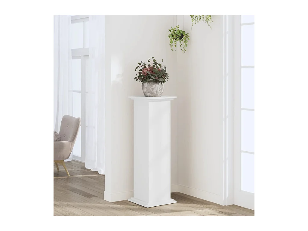 Support pour plantes blanc 33x33x100 cm bois d'ingénierie