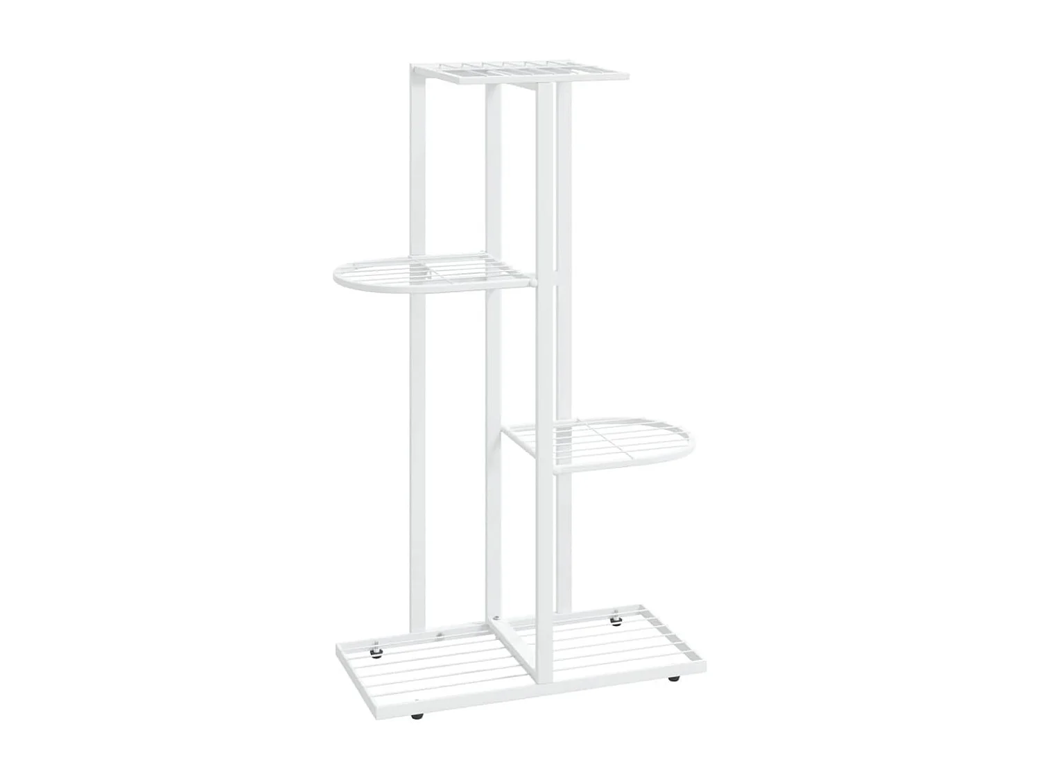 Soporte para plantas de 4 niveles 43x22x76 cm Metal blanco