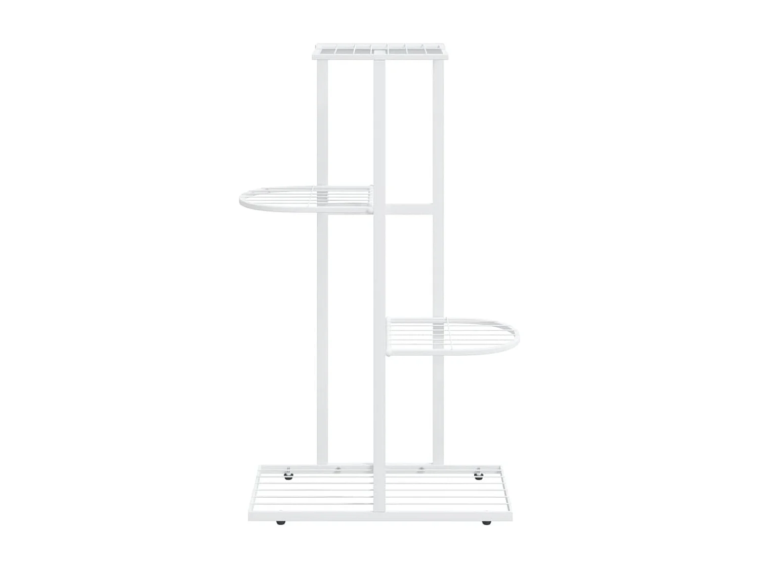 Soporte para plantas de 4 niveles 43x22x76 cm Metal blanco