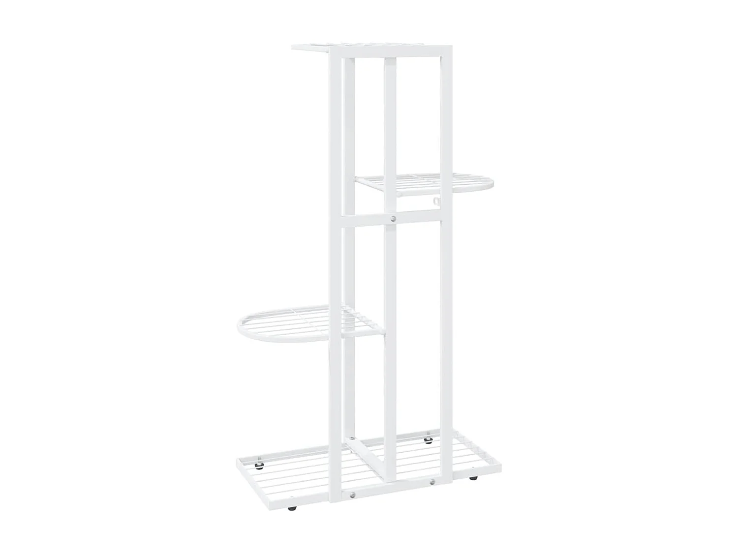 Soporte para plantas de 4 niveles 43x22x76 cm Metal blanco