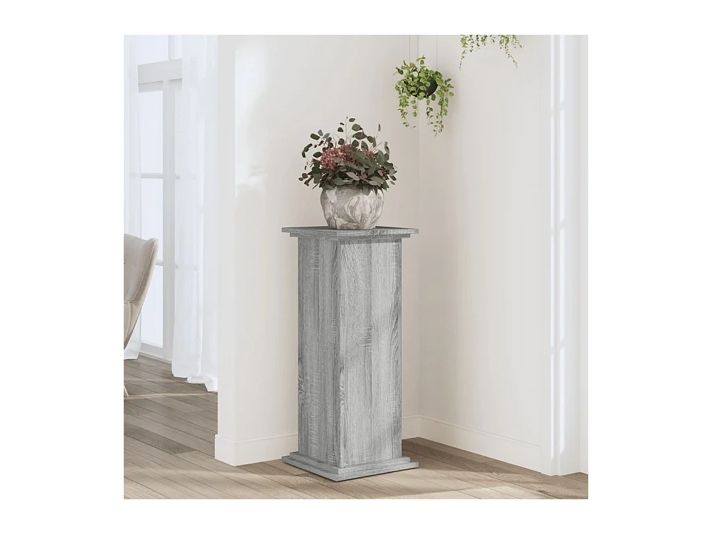 Support pour plantes sonoma gris 33x33x80 cm bois d'ingénierie