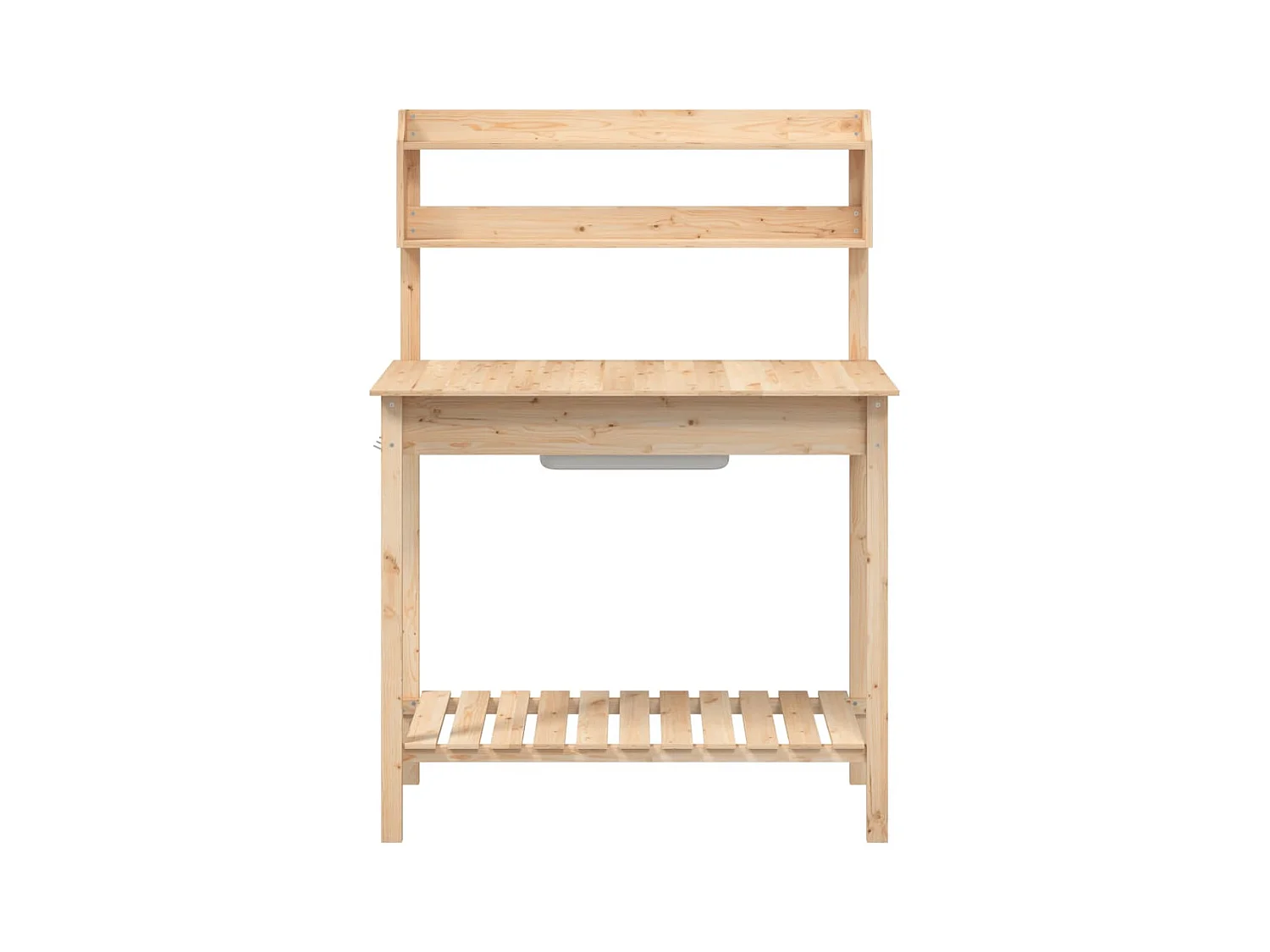 Mesa de jardinería y fregadero 147,5x44x139,5 cm madera maciza de abeto