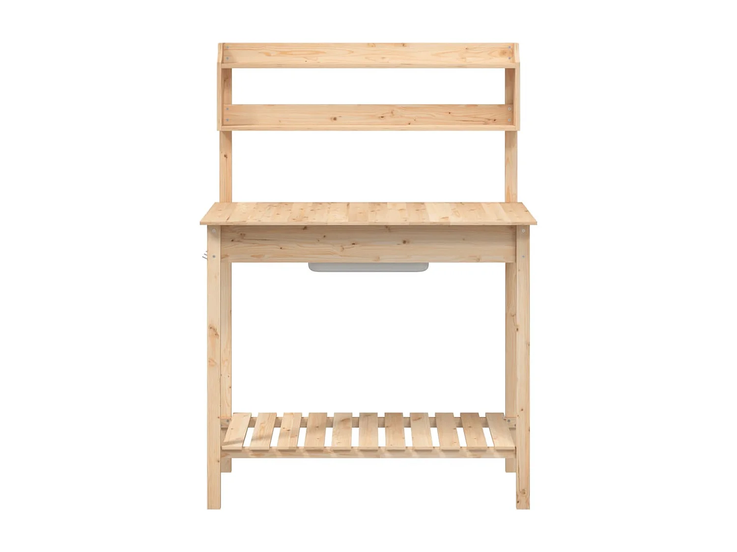 Table de rempotage et évier 147,5x44x139,5 cm bois massif sapin