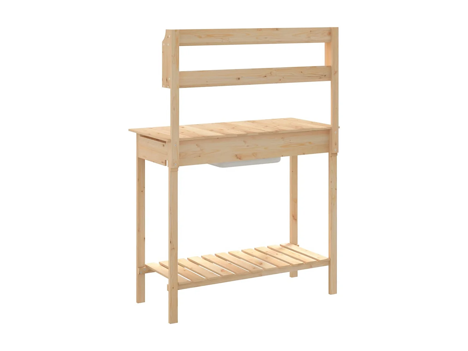 Table de rempotage et évier 147,5x44x139,5 cm bois massif sapin