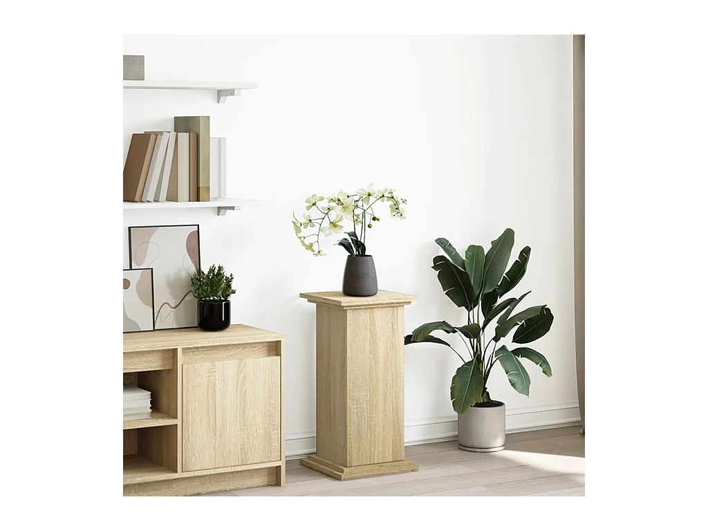 Piédestal avec rangement chêne sonoma bois d'ingénierie