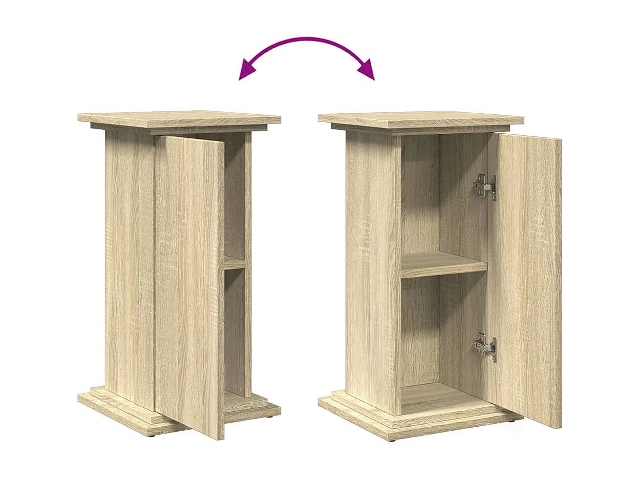 Piédestal avec rangement chêne sonoma bois d'ingénierie