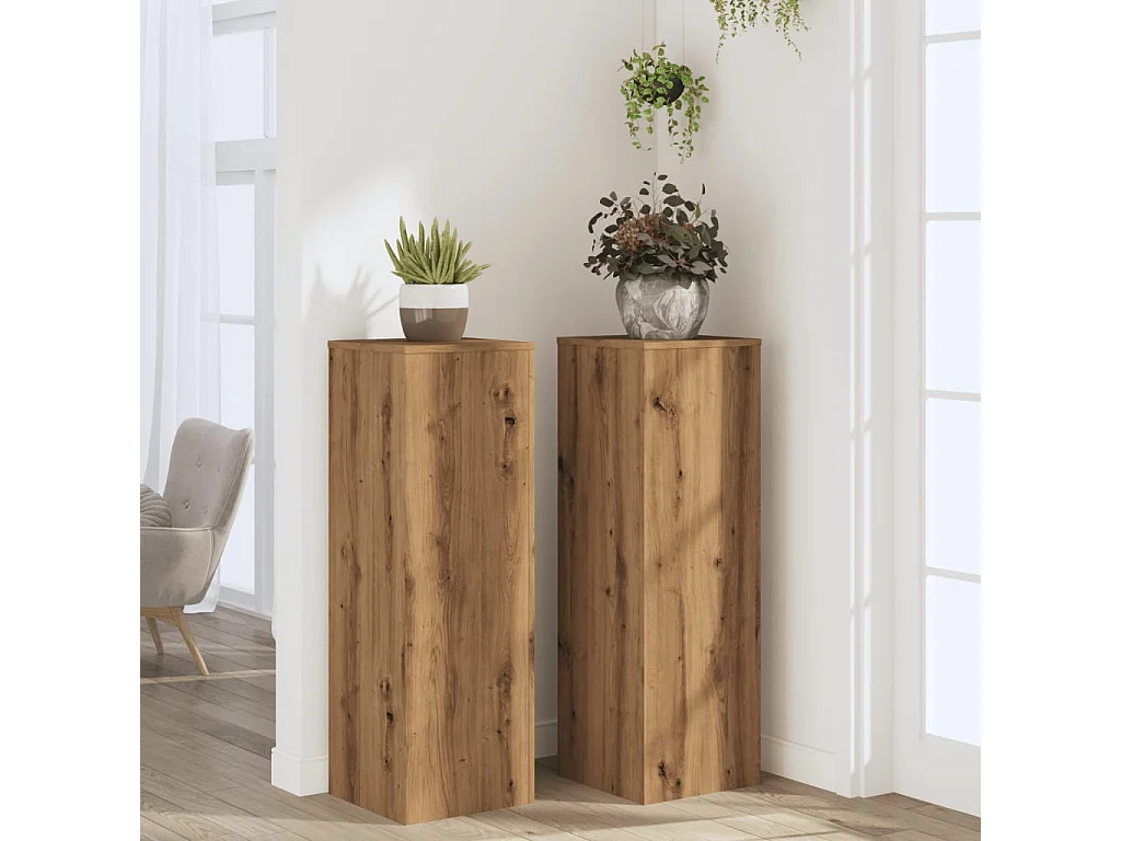 Plantenstandaards 2 stuks Eiken Craft Engineered Wood