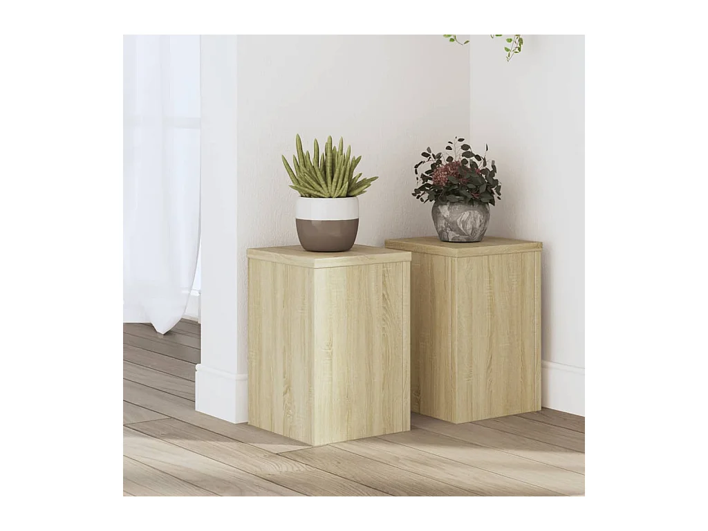 Supports pour plantes 2 pcs chêne sonoma bois d'ingénierie