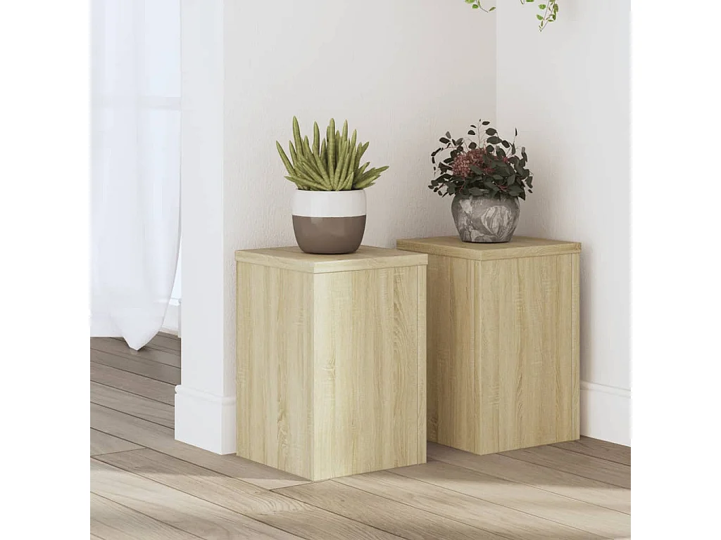 Supports pour plantes 2 pcs chêne sonoma bois d'ingénierie
