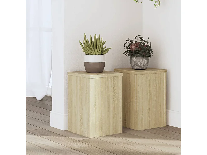 Supports pour plantes 2 pcs chêne sonoma bois d'ingénierie