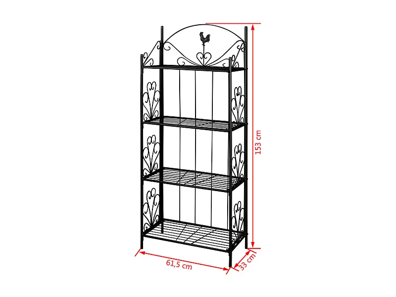 Soporte para plantas cuadrado negro