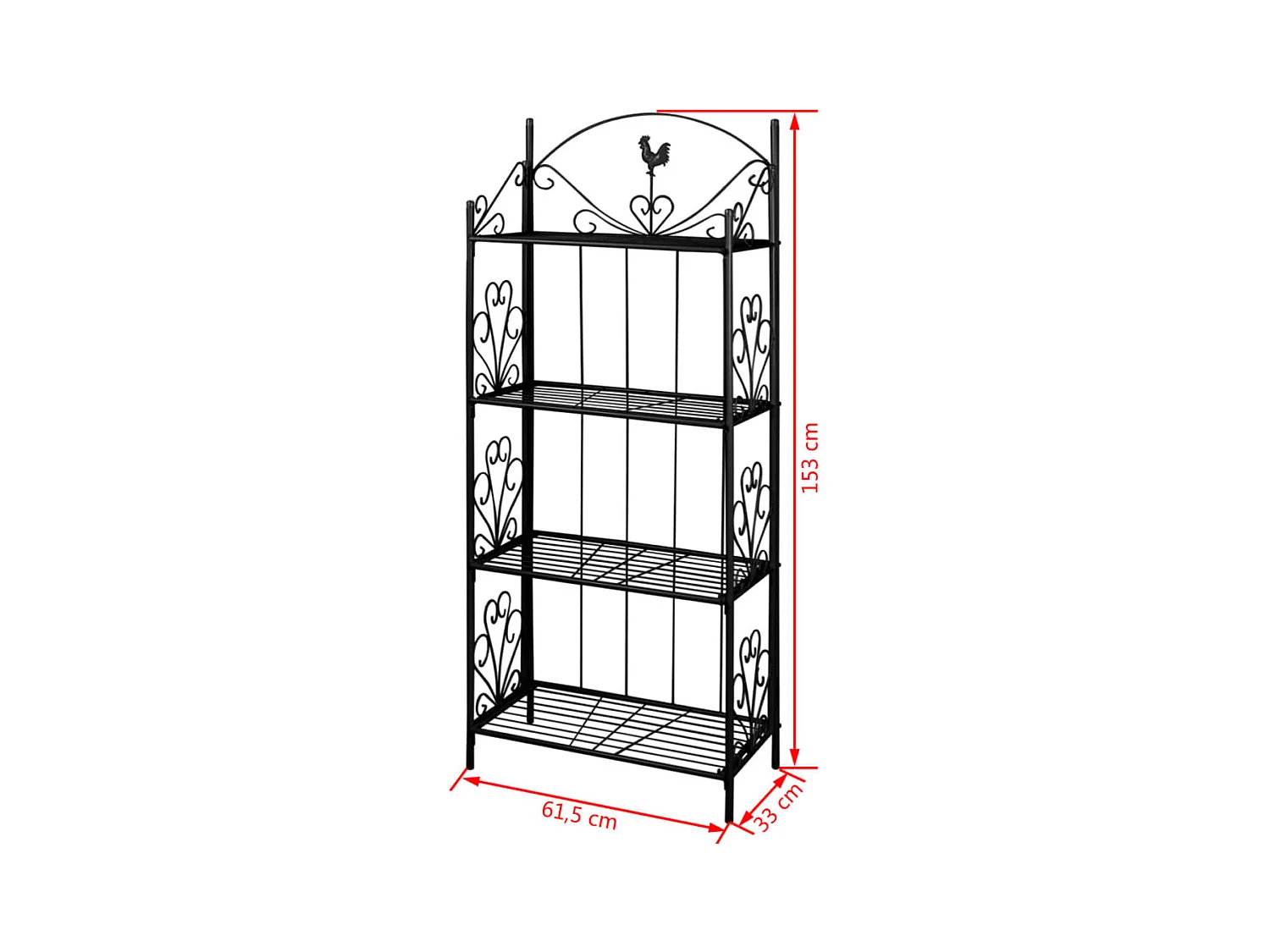 Support pour plantes Carré Noir