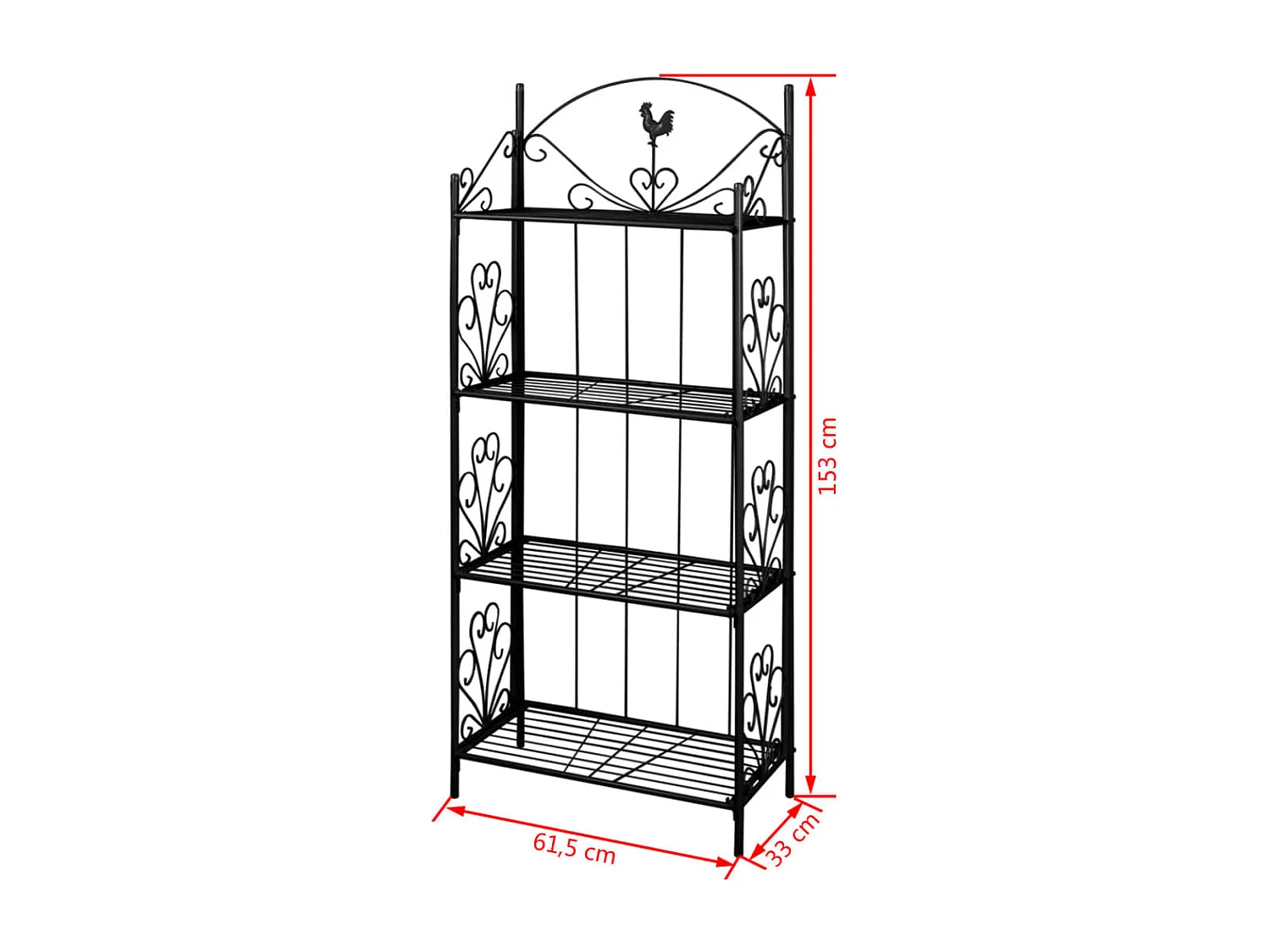 Soporte para plantas cuadrado negro
