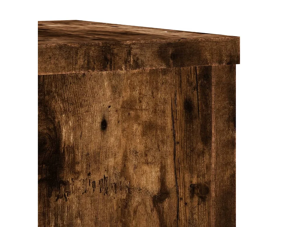 Soportes para plantas 2 piezas de madera de ingeniería de roble ahumado