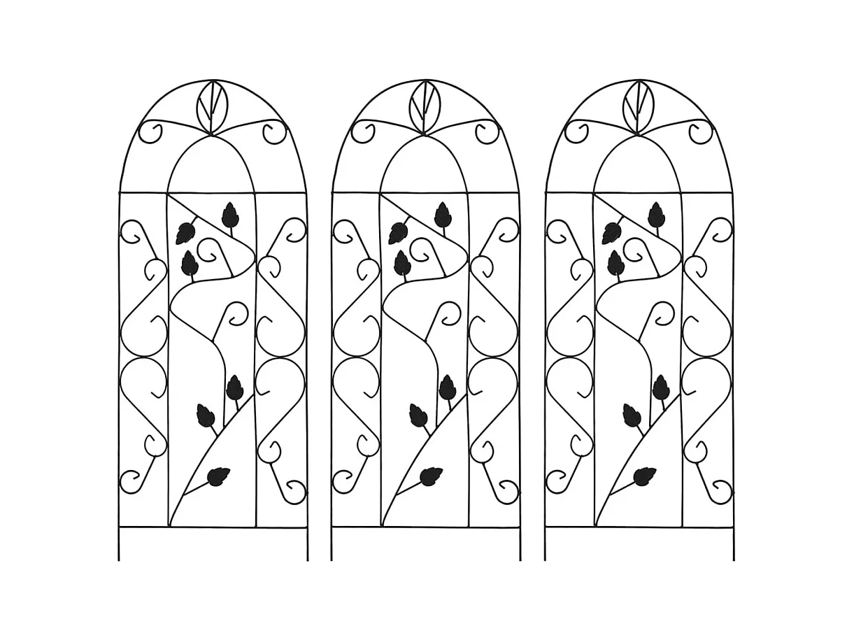 Supporti per piante rampicanti 3 pz Nero 40x100 cm Ferro