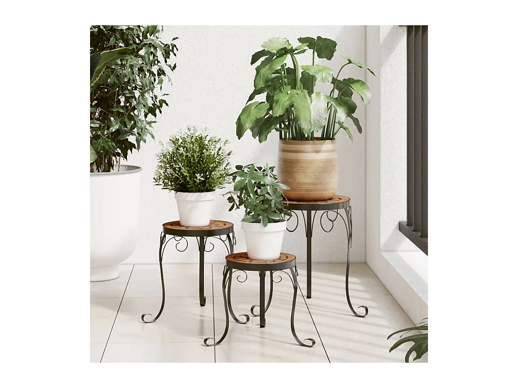 Supports de plantes 3 pcs terre cuite céramique