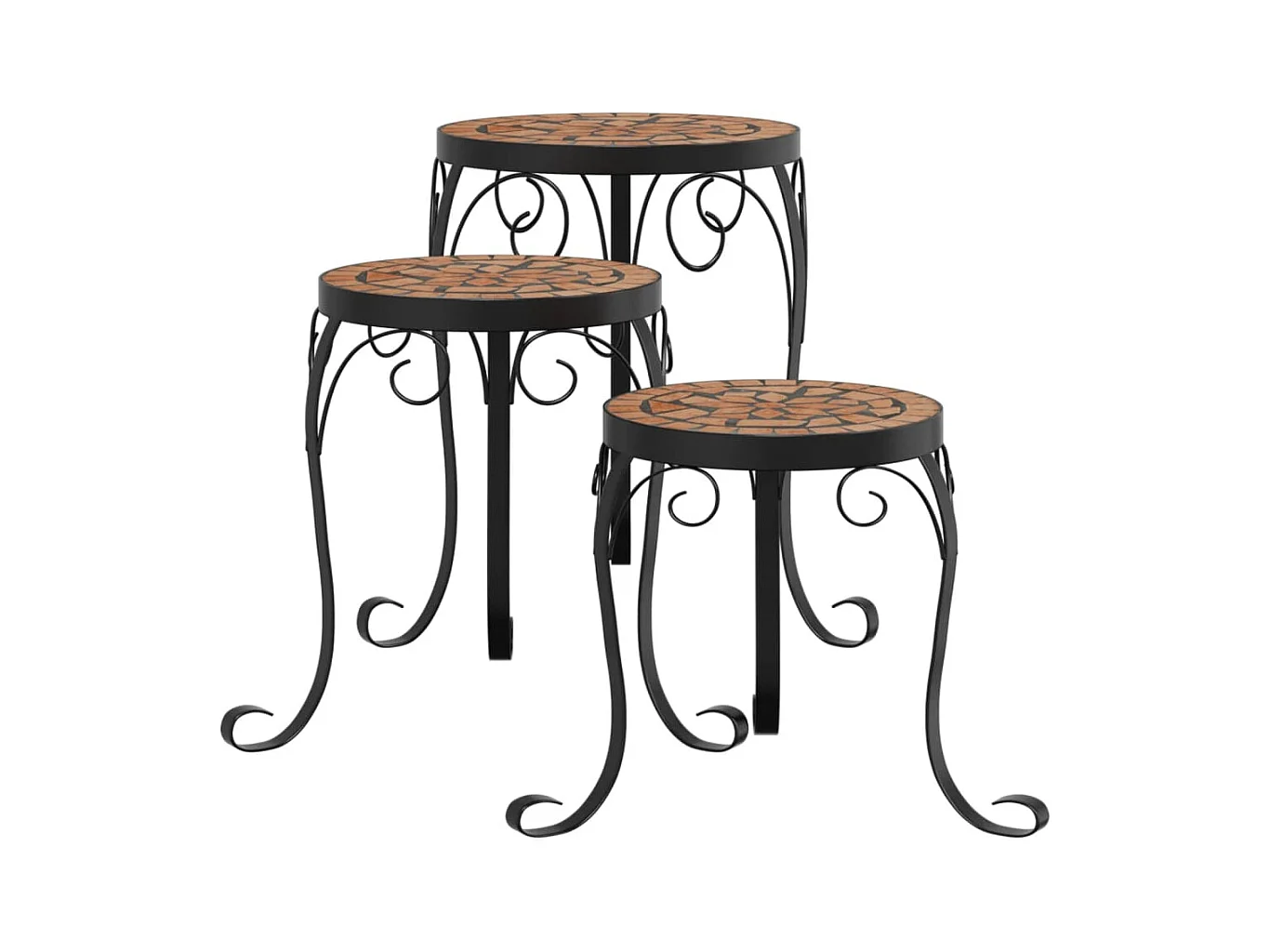 Supports de plantes 3 pcs terre cuite céramique