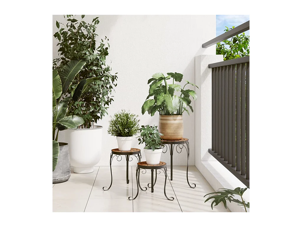 Supports de plantes 3 pcs terre cuite céramique