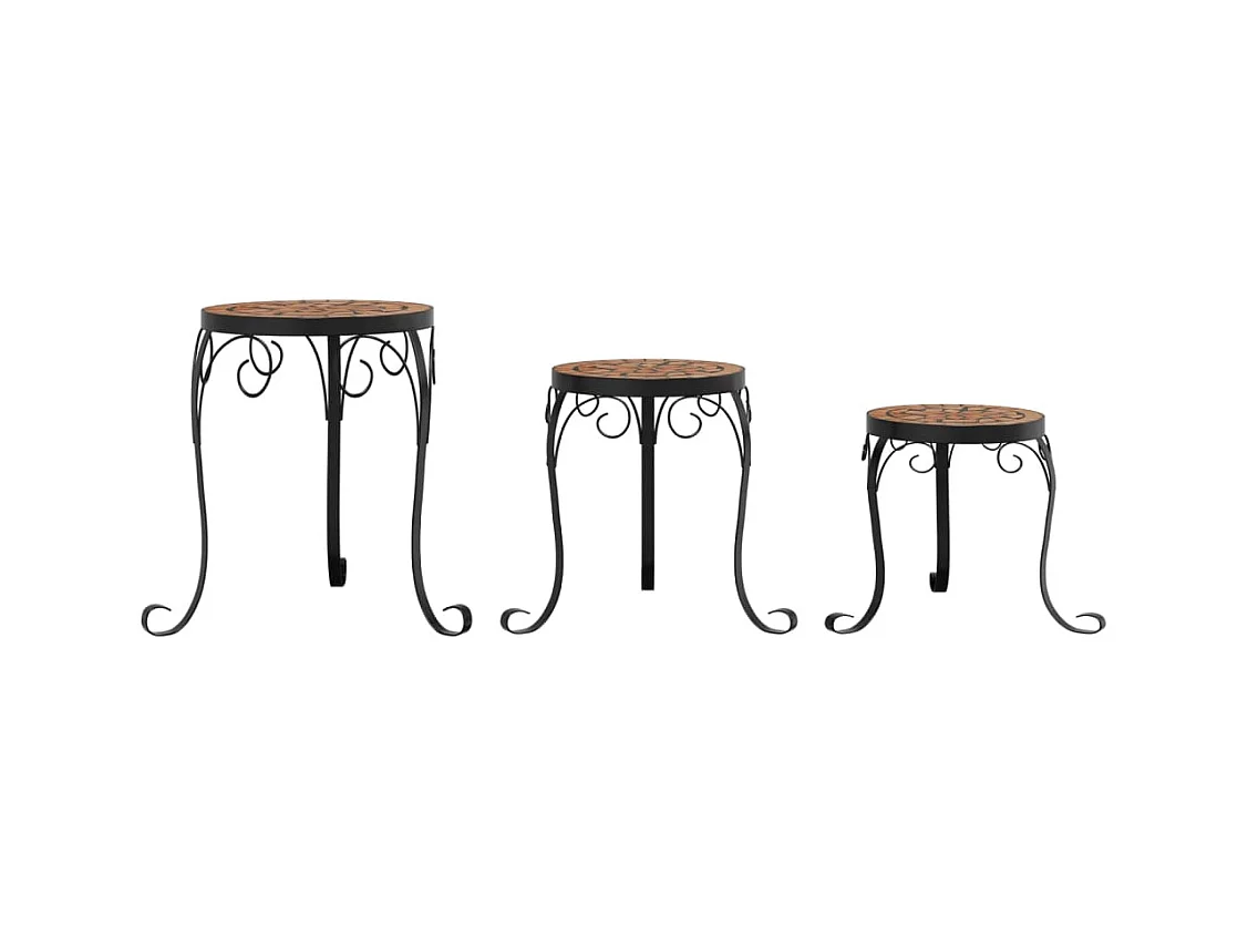 Supports de plantes 3 pcs terre cuite céramique