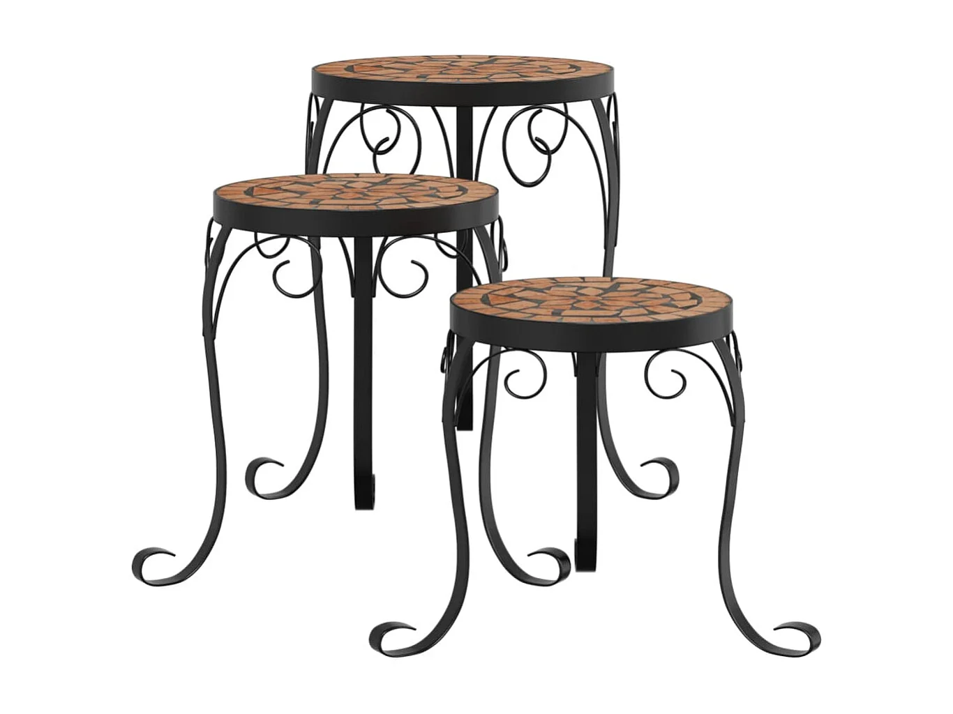 Supports de plantes 3 pcs terre cuite céramique