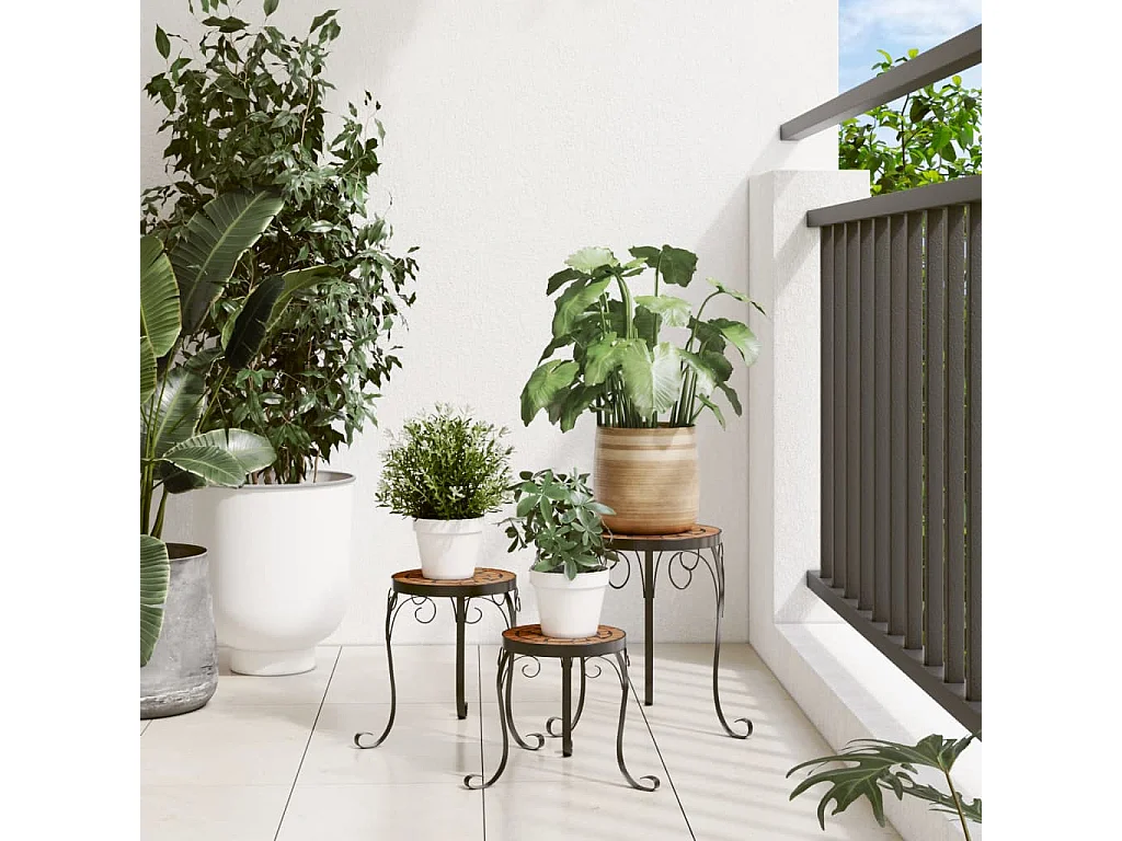 Supports de plantes 3 pcs terre cuite céramique