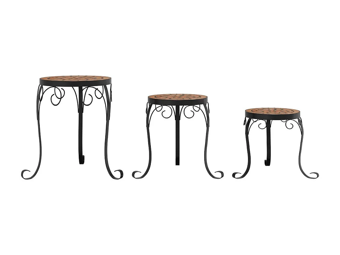 Supports de plantes 3 pcs terre cuite céramique