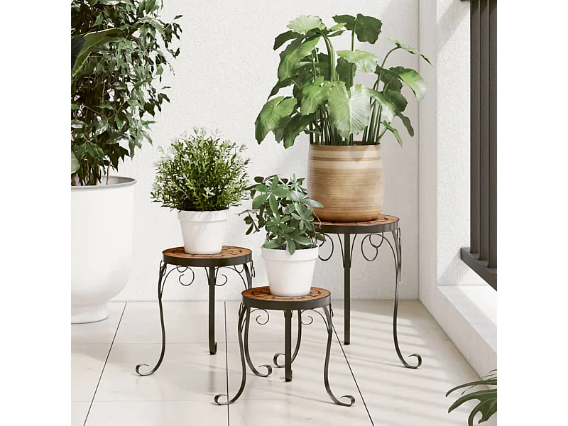 Supports de plantes 3 pcs terre cuite céramique