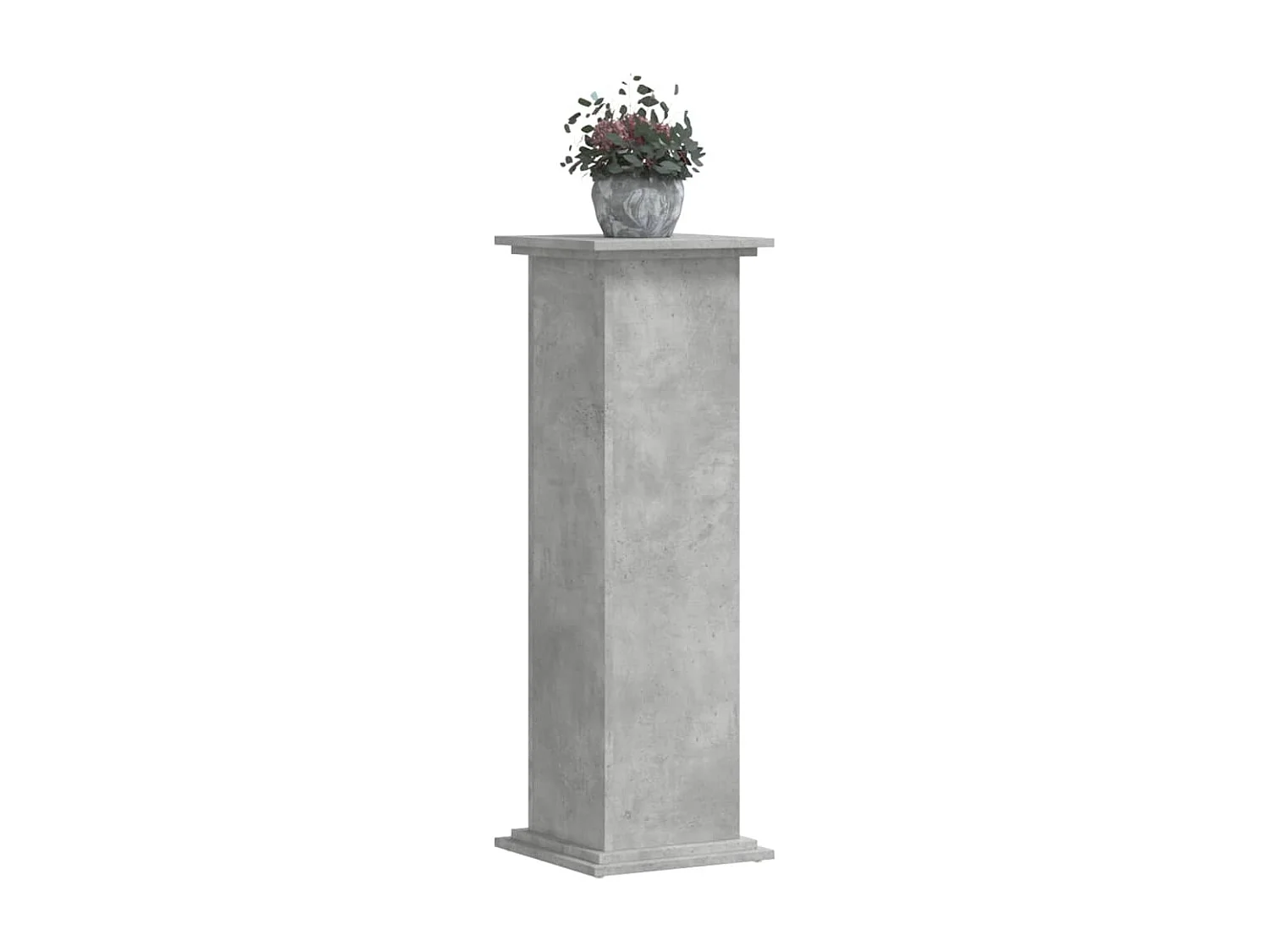 Support pour plantes gris béton 33x33x100 cm bois d'ingénierie