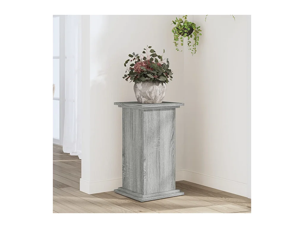 Support pour plantes sonoma gris 33x33x60 cm bois d'ingénierie