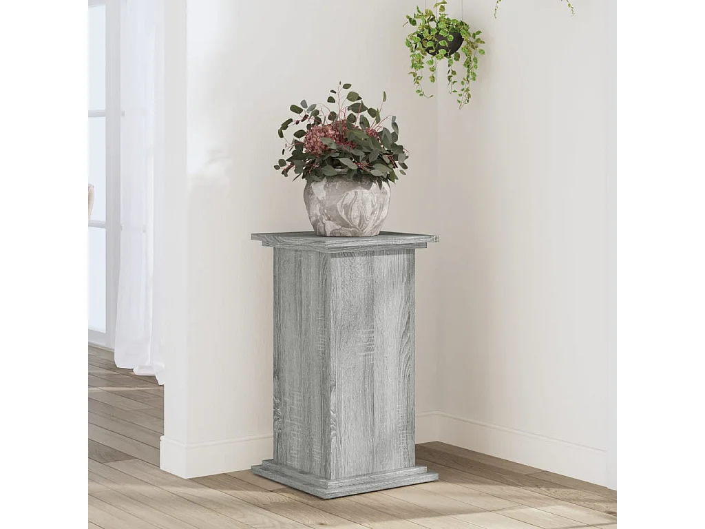 Support pour plantes sonoma gris 33x33x60 cm bois d'ingénierie