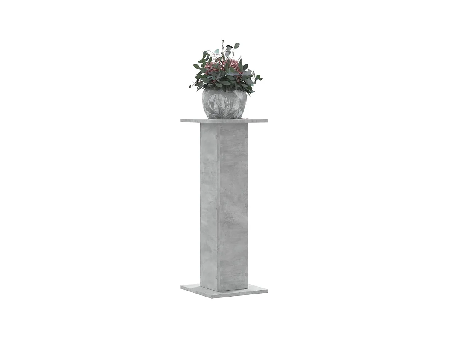 Supports pour plantes 2 pcs gris béton bois d'ingénierie