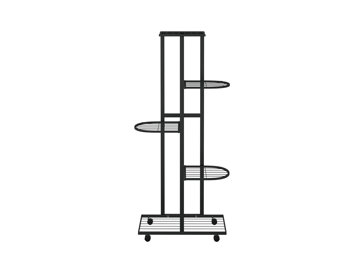 Fioriera a 5 ripiani con ruote 44x23x100 cm Ferro Nero